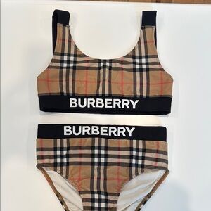 Burberry Checkered Bikini with Black and Tan